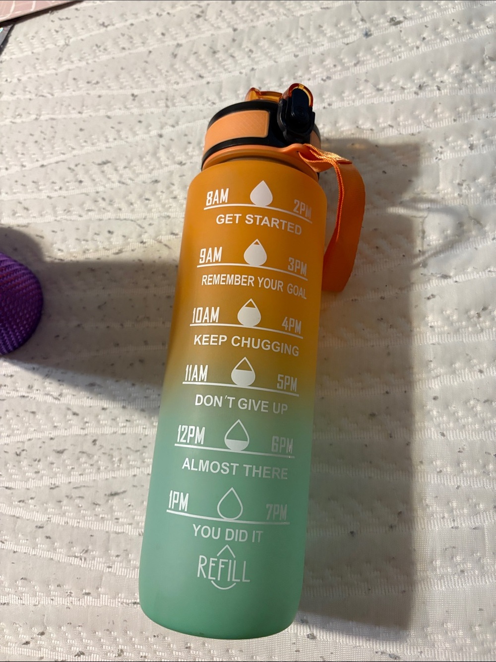 Purple Textured Tumbler & Orange-Green Gradient Water Bottle - Picture 5 of 10